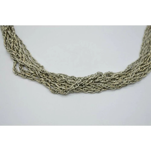 Lisner Silver Tone Multi-Strand Chain Link Choker - Picture 3 of 4